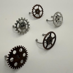 Steam punk adjustable gear rings, vintage style, steamboat jewelry unisex fits most