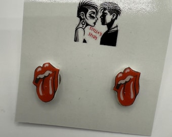 Rolling Stones stud earrings