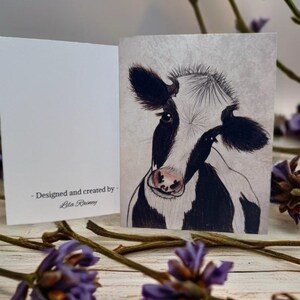 Jeu de cartes de correspondance vierges à imprimé vache