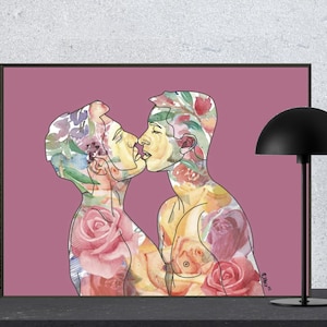 Opera d'arte incorniciata di alta qualità - Amore - Coppia gay