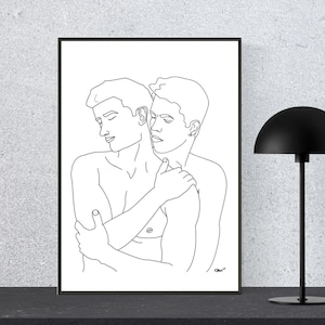 Opera d'arte con cornice di alta qualità - Solo noi - Coppia gay