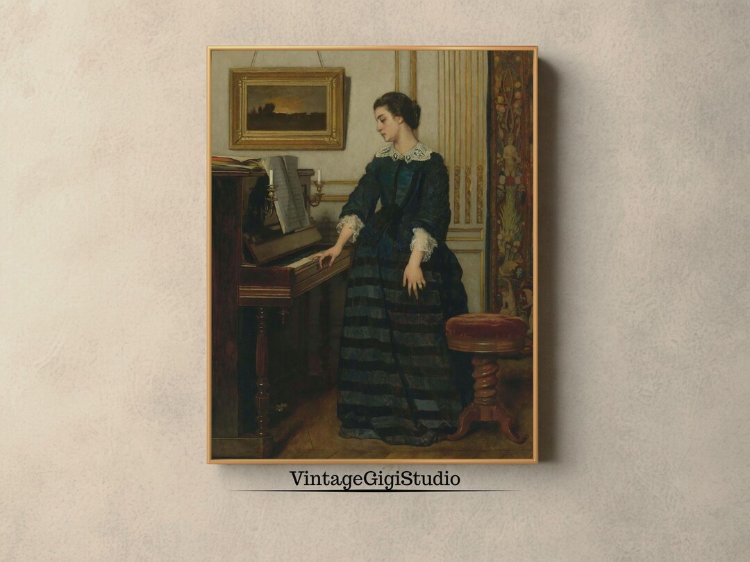 Dark Vintage Portrait Painting, INSTANT DOWNLOAD, Victorian Woman ...