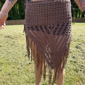 Boho Fringe Crochet Skirt / Top – Handmade, Multi-Way Festival Wrap – Size S/M