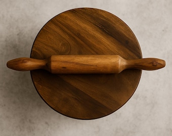 Handcrafted Wooden Chakla & Belna|Traditional Indian Roti Making Tools
