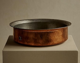 Handcrafted Hammered Copper Handi with Steel Lid | Traditional Indian Cookware | Serveware