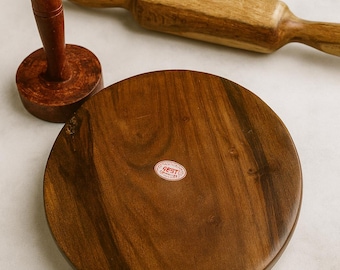 Elevador de madera para Chakla, Belna y Roti hecho a mano / Herramientas tradicionales indias para hacer Roti / Juego completo para hacer Roti