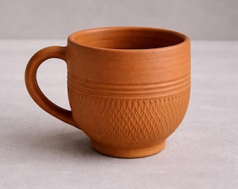 Handmade Terracotta Coffee Cup: Rustic Earthenware natural chaa cup