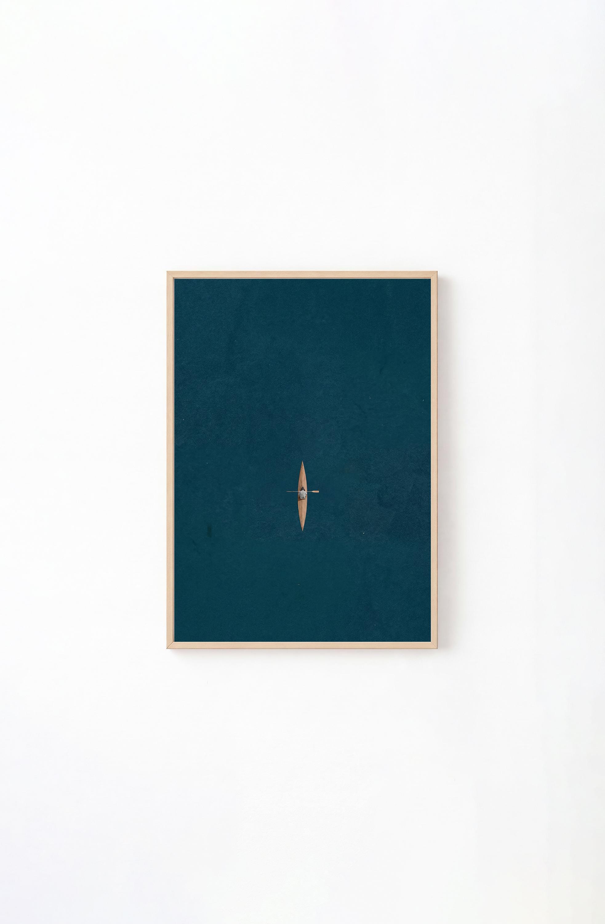 Kayak Art Print, Minimalist Wall Art, Sea Poster (Digital Download)