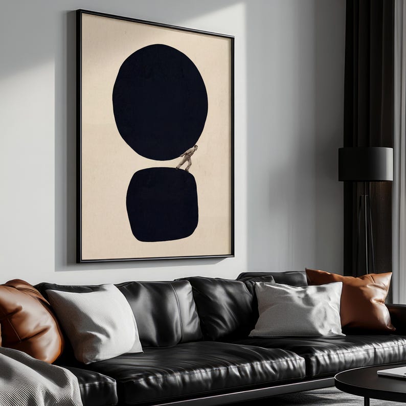 The Burden of Form Art Print, Tiny Figure, Modern Abstract Collage ...