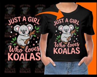 Cute Girl Koala Bear on Branch PNG, Animal Clipart, Koala Lover Gift, Cartoon Koala, Instant Download, Printable Graphics, Design Resources