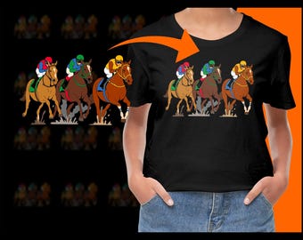 Derby Day PNG, Horse Race Clip Art, Three Horses Racing Digital, Equestrian Art PNG, Horse Racing Graphics, Derby Day Decor, Race Day Design