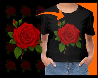 Red Rose Flower PNG, Floral Clipart, Rose Illustration, Flower Graphics, Rose Digital Download, Printable Rose Image, Card Making, DIY