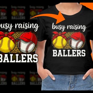 Busy Raising Ballers PNG, Baseball Softball Mom, Sports Mom, Sublimation Design, Digital Download, Clipart, Cricut Silhouette Cut File