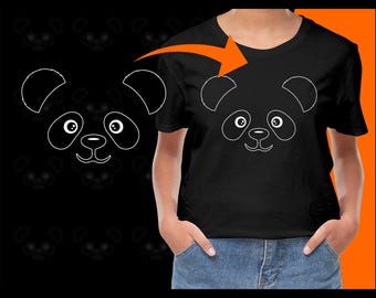 Panda Face PNG, Cute Panda Clipart, Panda Bear Graphics, Animal Illustration, Printable Art, Scrapbooking, Digital Download, Commercial Use
