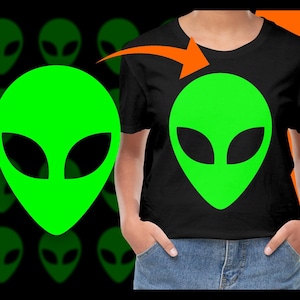 Green Alien Face PNG, Space Clipart, ET Graphic, Cute Alien Art, Sci Fi Illustration, Extraterrestrial Design, Funny Alien, Alien Download