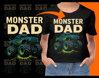 Camión Monster Dad PNG, digital, imprimible, regalo para papá, camión monstruo, Día del Padre, diseño, clipart, niños, regalo de cumpleaños, recuerdos de fiesta