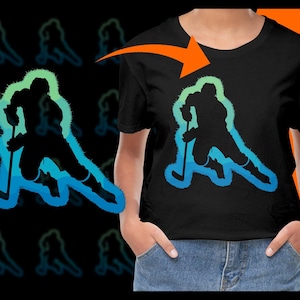 Hockey Player Silhouette PNG, Ice Hockey Digital Art, Sports Clipart, Hockey Game Illustration, Instant Download