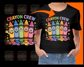 Crayon Crew Cute Back to School Team PNG, Free Commercial use, Instant Download