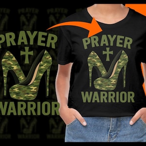 Prayer Warrior Camo Heels, PNG, Digital, Camouflage, Faith, Christian, Church, Heels, Religious, Woman, Empowerment, Military, Downloadable