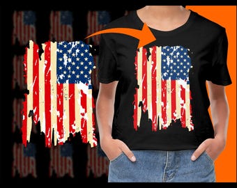 Amerikansk flagga med nödställda PNG, USA:s patriotisk grafik, 4 juli Clipart, självständighetsdagen, digital, USA, sublimeringsdesign