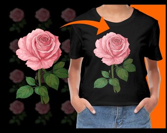 Pink Rose Flower Image PNG, Floral Clipart, Flower Illustration, Botanical Art, Printable Art, Commercial Use, Graphic Design, Digital