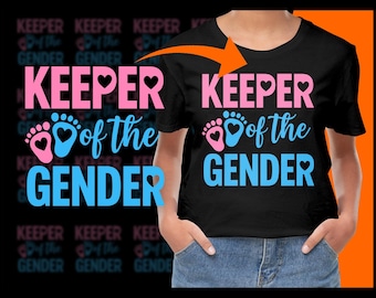 Keeper Of The Gender PNG, Gender Reveal Party Printable, Baby Shower Invitation, Gender Reveal Decoration, Digital Download
