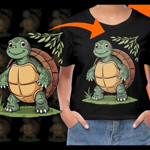 Cute Cartoon Turtle Standing PNG, Reptile Art, Animal Clip Art, Sublimation Design, Printable Graphics, Sea Turtle Image, Digital Download