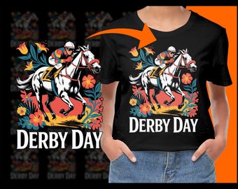 Derby Day PNG, Horse Racing Clip Art with Flowers, Jockey PNG, Kentucky Derby, Horse Race Design, Equestrian Art, Derby Day Party, Digital