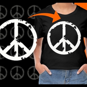 Distressed Peace Sign PNG, Hippie Art, Vector Clip Art, Symbol Graphics, Sublimation Design, Digital Download for Crafts, Instant Download