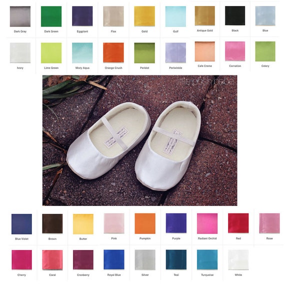 childrens ivory satin shoes