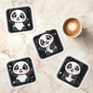 Pegatinas de panda adorables, paquete de pegatinas de panda tierno, calcomanías de oso kawaii, pegatinas de panda divertidas, pegatinas decorativas adhesivas