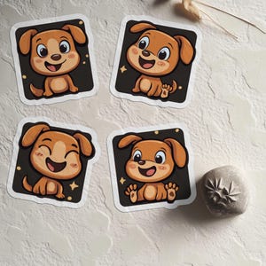 Cute dog stickers, cartoon dog sticker pack, animal stickers, puppy sticker set, kawaii dog stickers, funny dog decals, dog lover gift