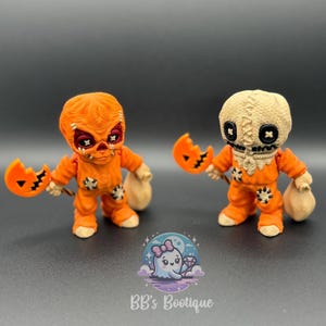 3D Printed Sam Figurine – Trick ’r Treat Halloween Collectible | Removable Lollipop | Masked & Unmasked Versions | Optional Keychain Version