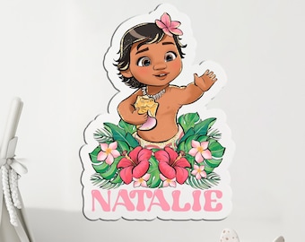 Letrero personalizado con el nombre de Moana, regalo de cumpleaños, arte mural de Moana, regalo personalizado, letrero con el nombre de la habitación de los niños, decoración de la habitación de los niños, baby shower