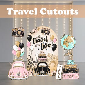 Découpes De Voyage, Fête D&#39;aventures, Accessoires De Voyage, Fête Prénatale Aventure, Fête Bon Voyage, L&#39;aventure vous attend, Toile de fond de voyage, Anniversaire de filles