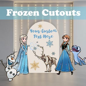 Set de recortes de Frozen, decoración de cumpleaños, accesorios para fiesta de princesa Elsa, Anna, Olaf y Bruni, telón de fondo, decoración para baby shower, recorte de tamaño real, centros de mesa