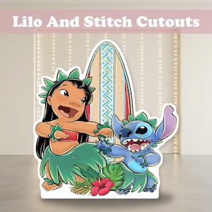 Lilo and Stitch Cutout Set, Party Decor, Birthday Party Props, Surf Backdrop, Baby Shower Decor, Life Size Cutout, Standee, Centerpieces Bild 1