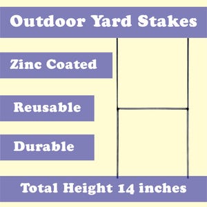Puede incluir: Estacas de jard&iacute;n exteriores de metal negro, galvanizadas, reutilizables y duraderas. La altura total es de 35,56 cm.