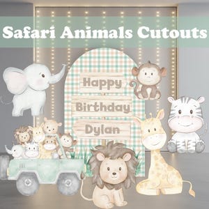 Baby Safari Animals Cutouts, Jungle Animals Props, Safari Truck, Animals Centerpieces, Safari Baby Shower, Safari Tour, Backdrop, Wild One