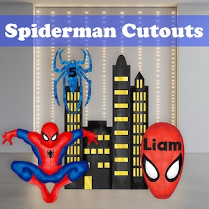 Spiderman Cutout Set, Party Decor, Boys Birthday Party Prop, Baby Shower Decor, Standee, Centerpieces, Spiderman Birthday Party, Superhero