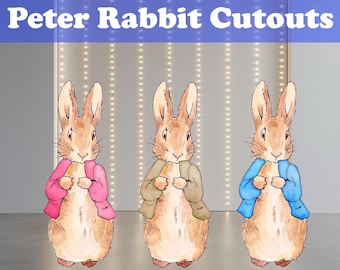 Peter Rabbit Cutout, Baby Shower, Birthday Decoration, Backdrop Decor, Gender Reveal Party, Centerpieces, Cute Watercolor Bunny, Lawn Sign