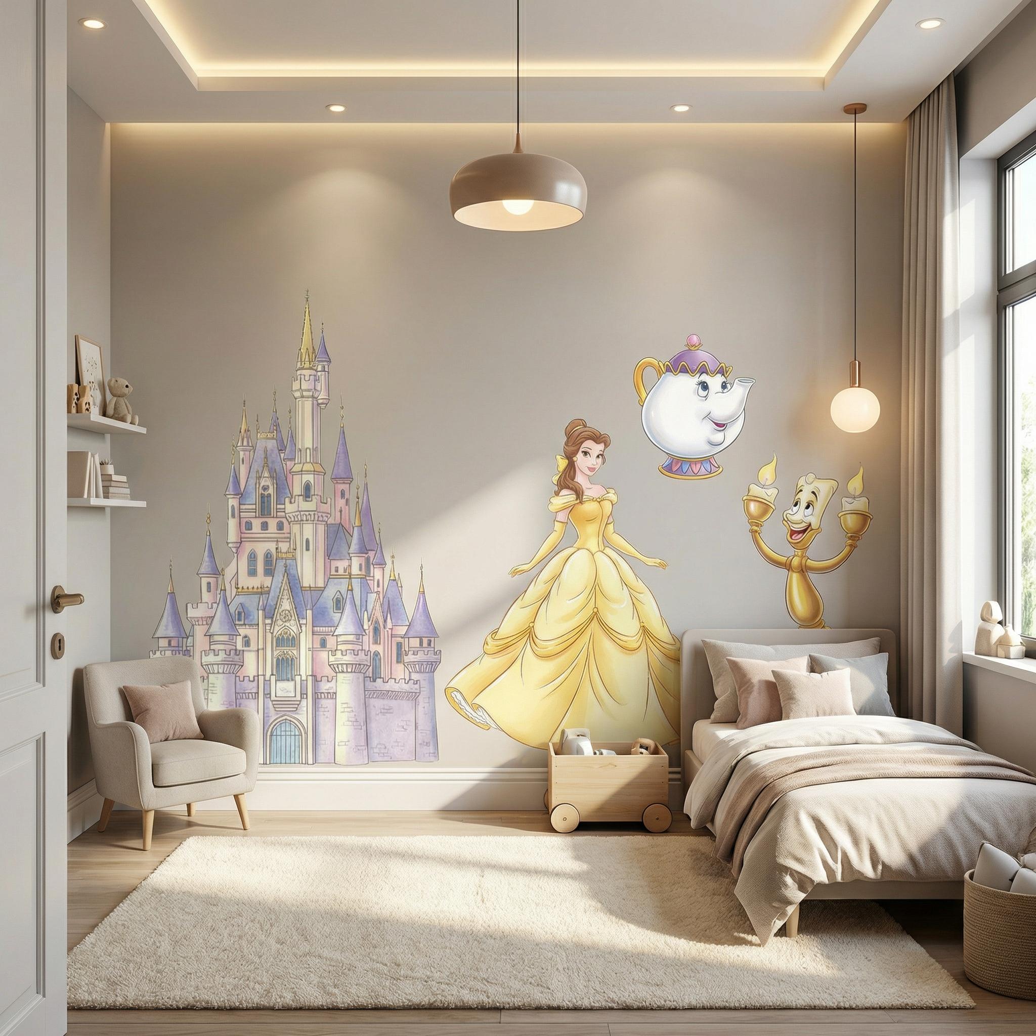 Beauty and the Beast Wall Decals, Belle Peel and Stick Wall Stickers