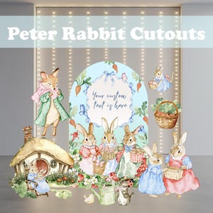 Peter Rabbit Cutout Set, Peter Rabbit Baby Shower, First Birthday Decor, Bunny, Storybook, Garden Decor, Backdrop, Twins Birthday Decoration