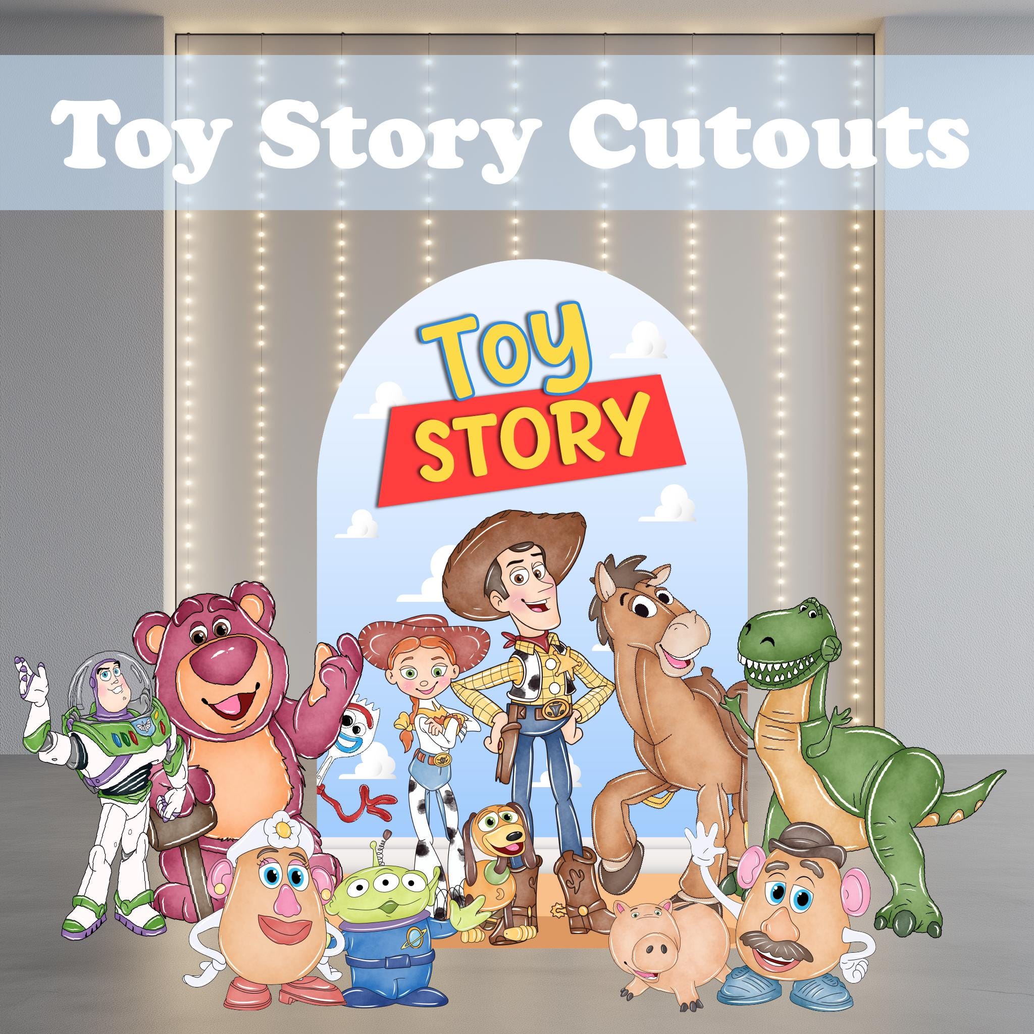 Toy Story Cutout SET, Woody, Life Size Cutout, Buzz, Backdrop, Standee, Boys Birthday DIY Party Decor, Rex, Yard Sign, Party Prop,Party Sign