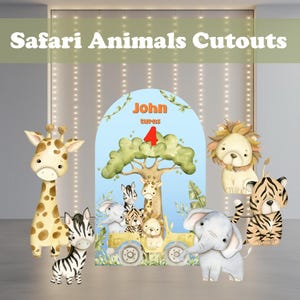 Safari Animals Truck Cutouts, Jungle Animals Props, Safari Truck, Animals Centerpieces, Safari Baby Shower, Safari Tour, Backdrop, Wild One