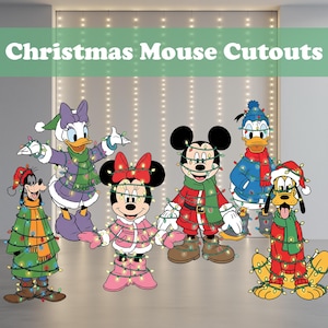 Julklappar med Musse Pigg och vänner, Disneydekor, Babyshower, Juldekor, Grästakylning, Trädgårdskonst, Bordsdekorationer Complete Set (6pc)