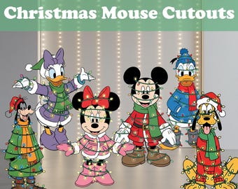 Christmas Mickey Mouse and Friends Cutouts, Disney Decor, Baby Shower, Holiday Decor, Lawn Sign, Yard Art, Centerpieces