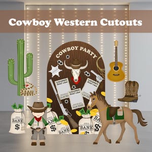 Cowboy-Party-Ausschnitt, erstes Rodeo, Western-Party, Cowboy-Themaparty, wilder Junge, Rodeo-Kulisse, benutzerdefiniertes Cowboy-Zeichen, rustikales Partydekor, Requisiten