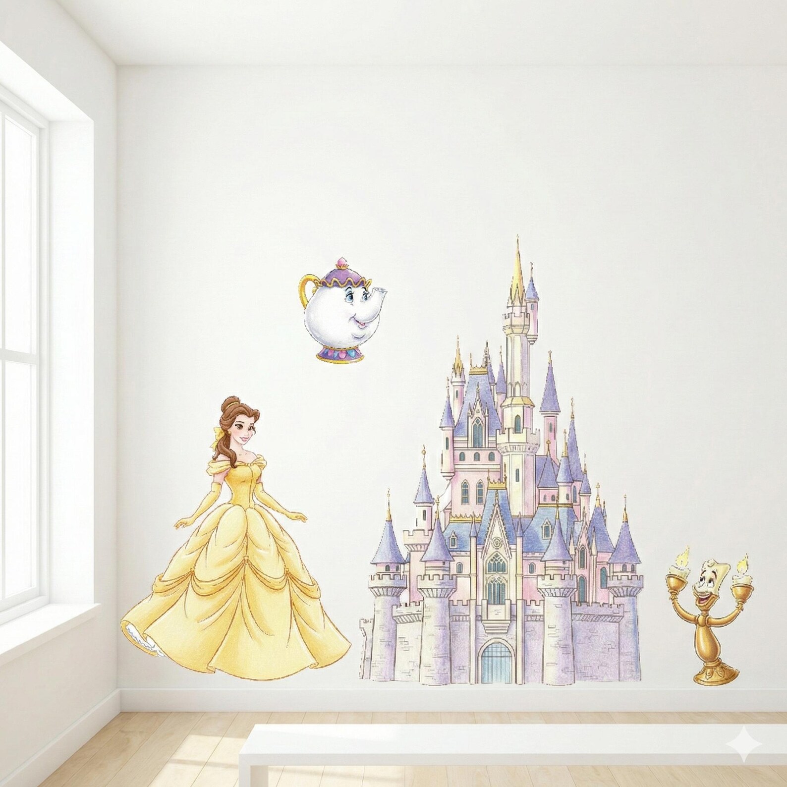 Beauty and the Beast Wall Decals, Belle Peel and Stick Wall Stickers