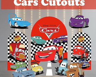 Cars Watercolor Cutout, Party Prop, Life Size Cutout, Backdrop Decor, Standee, Boys Birthday Decor, Centerpiece, Lightning Mcqueen,DIY party